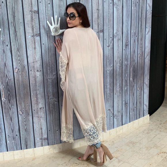 Last S New Gorg Kimono Cardigan w/lace detail - Picture 4 of 4